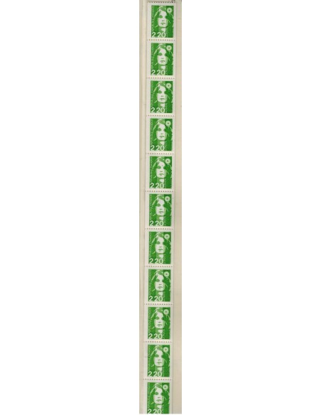 Roulette de 11 timbres  N° 60 avec  N° Rouge