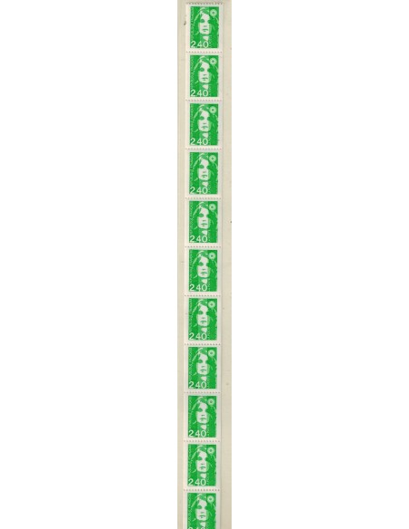 Roulette N° 94 de 11 timbres N° 2823 avec N° Rouge