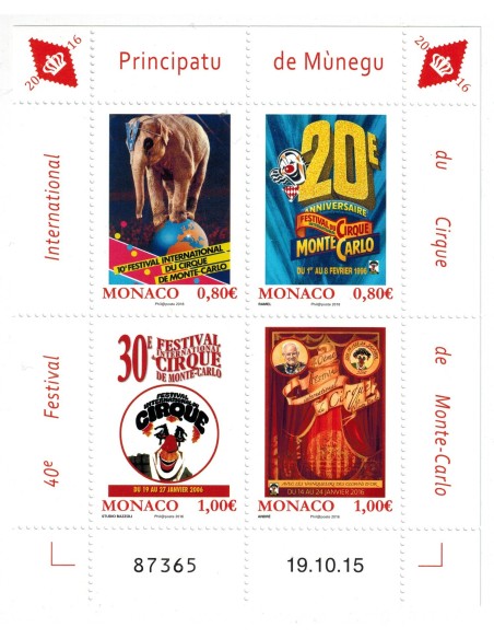 Monaco feuille du N° 3011/14