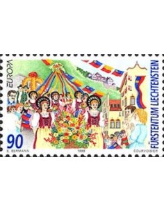 Timbre Poste Europa Liechtenstein N° 1106 N** philatelie foxtimbre