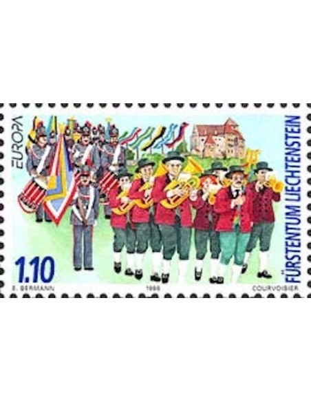 Timbre Poste Europa Liechtenstein N° 1107 N** philatelie foxtimbre