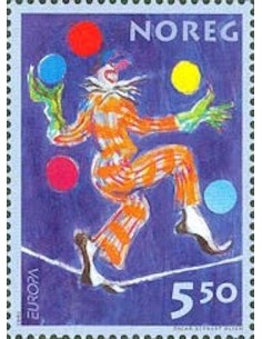 Timbre Poste Europa Norvège N° 1389 N** philatelie foxtimbre