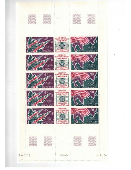 Feuille du TAAF N° PA041A Neuf **