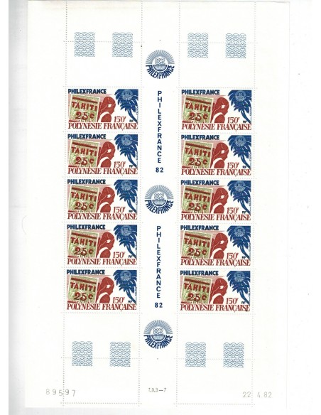 Feuille du Polynésie N° 262A