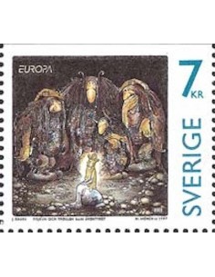 Timbre Poste Europa Suède N° 1984 N** philatelie foxtimbre