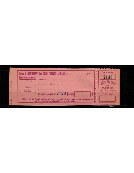 FR Colis Paris pour Paris N° 121