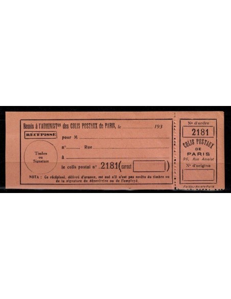 FR Colis Paris pour Paris N° 161