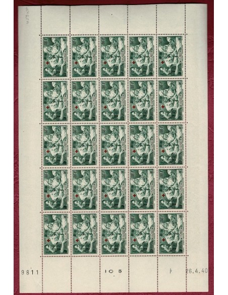 Feuille Complete du N° 0459 X25