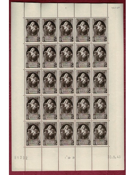 Feuille Complete du N° 0465 X25