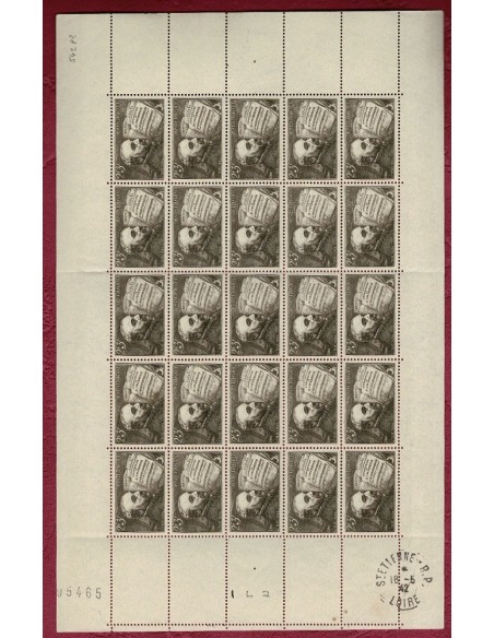 Feuille Complete du N° 0542 X25