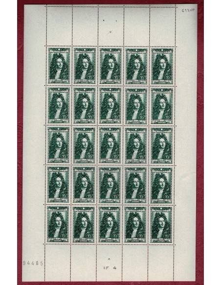 Feuille Complete du N° 0613 X25