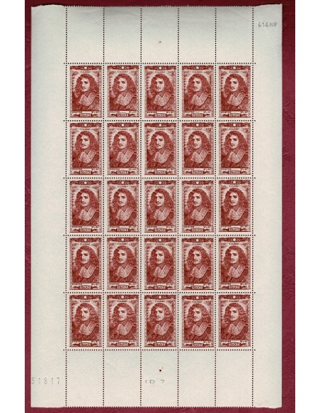 Feuille Complete du N° 0616 X25