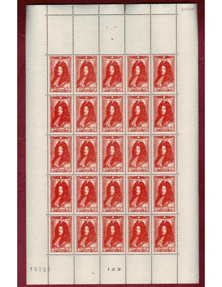 Feuille Complete du N° 0617 X25