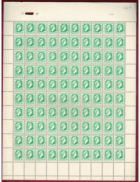 Feuille Complete du N° 0636 X100