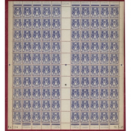 Feuille Complete du N° 0673 X100