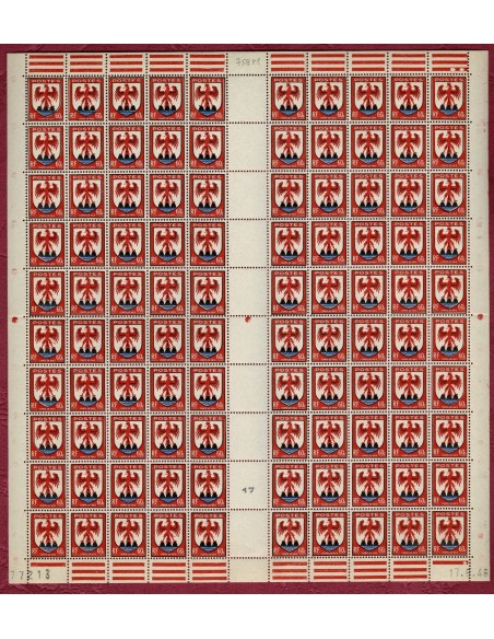 Feuille Complete du N° 0758 X100