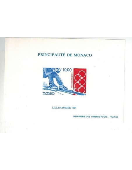 Monaco Bloc spécial N° 21a N** non dentelé