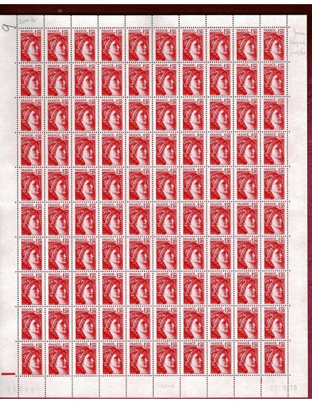 Feuille Complete du N° 1972b X100