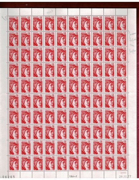 Feuille Complete du N° 1972c X100
