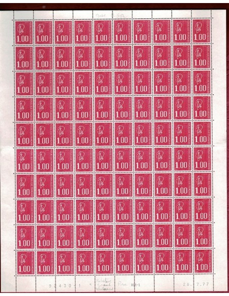 Feuille Complete du N° 1892 X100