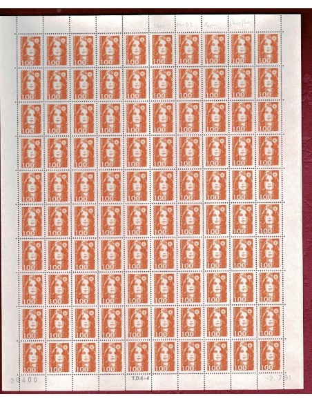 Feuille Complete du N° 2620a X100