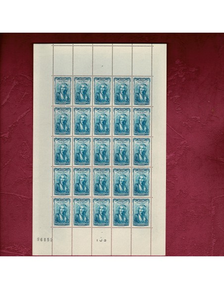 Feuille complete du N° 0595 X 25 Neuf **