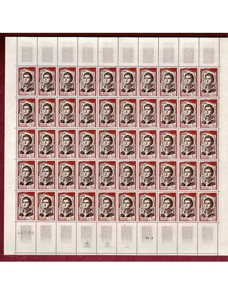 Feuille complete du N° 1305 X 50 Neuf **