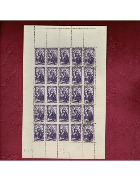 Feuille complete du N° 0594 X 25 Neuf **