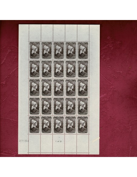 Feuille complete du N° 0593 X 25 Neuf **