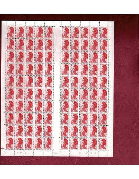 Feuille complete du N° 2616 X 100 Neuf **