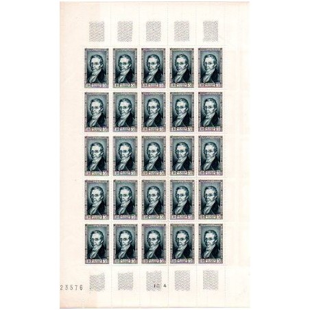 Feuille Complete du N° 0893 X25