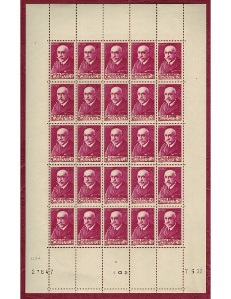 Feuille Complete du N° 377A X25