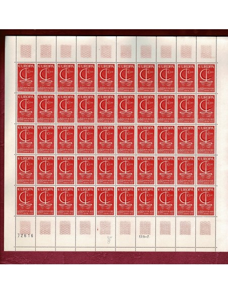 Feuille Complete du N° 1491 X 50