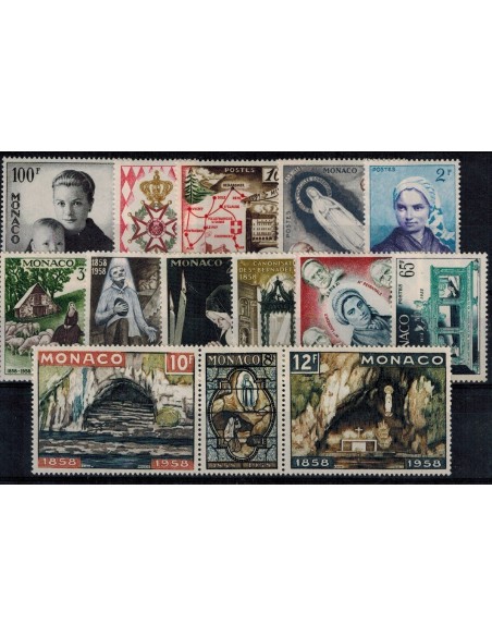Année complète Monaco 1958 Oblitérée