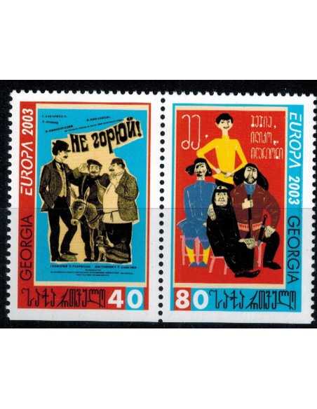 Timbre Poste Géorgie N° 0328/329b N ** philatélie foxtimbre