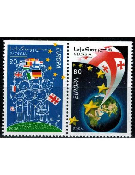 Timbre Poste Géorgie N° 0409/410a N ** philatélie foxtimbre