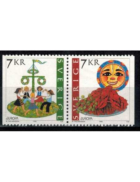 Timbre Poste suede N° 2041/42 N ** philatélie foxtimbre