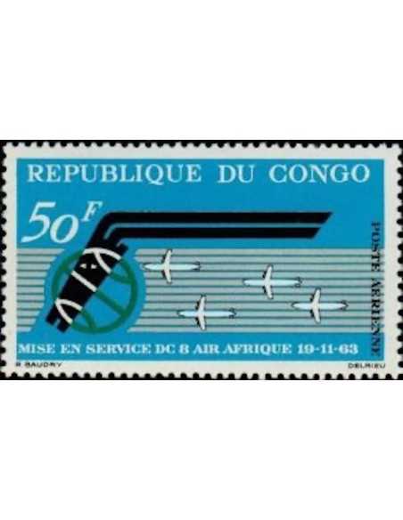 Timbre Poste Congo N° PA013 Obl philatelie foxtimbre