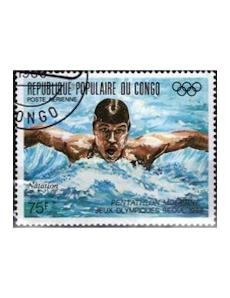 Timbre Poste Congo N° PA381 Obl philatelie foxtimbre