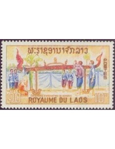 Timbre Poste Laos N° 0134 Obli philatelie foxtimbre