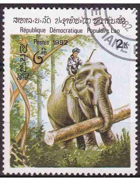 Timbre Poste Laos N° 0377 Obli philatelie foxtimbre