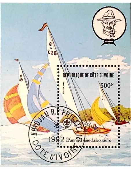 Timbre Poste Bloc feillet Cote d'ivoire N° 22 Obli philatelie foxtimbre