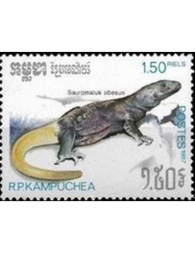 Timbre Poste Kampuchea N° 0755 Obli philatelie foxtimbre