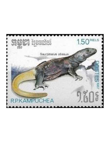 Timbre Poste Kampuchea N° 0755 Obli philatelie foxtimbre