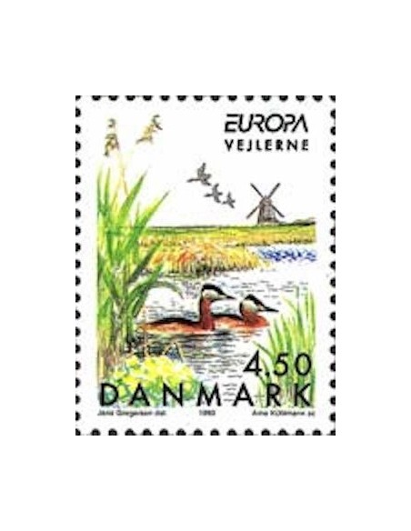 Timbre Poste Europa Danemark N° 1215 N** philatelie foxtimbre