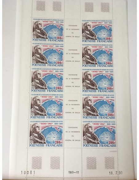 Feuille du Polynésie N° 364A